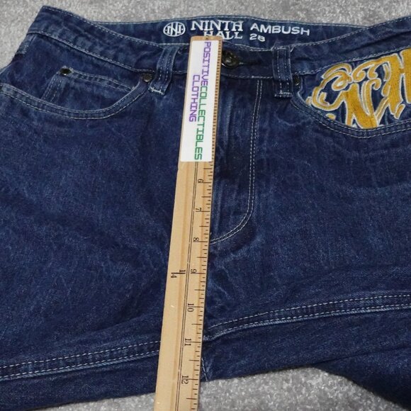 Ninth Hall Ambush Denim Jeans Men's 28 Blue Baggy Wide Leg Embroidered Casual - Picture 5 of 14